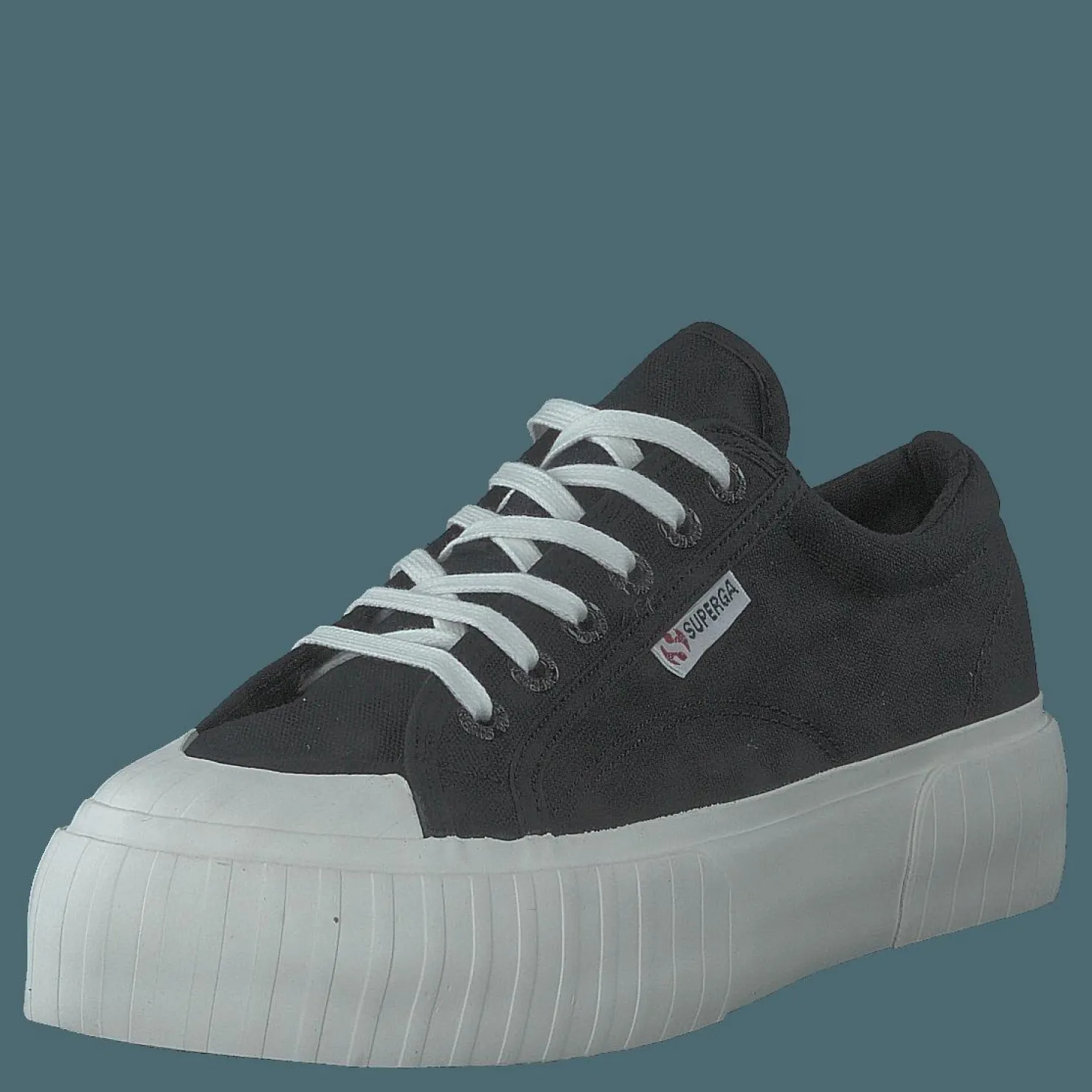 Superga 2631 Stripe Platform Blk-wht Avorio Svart Discount