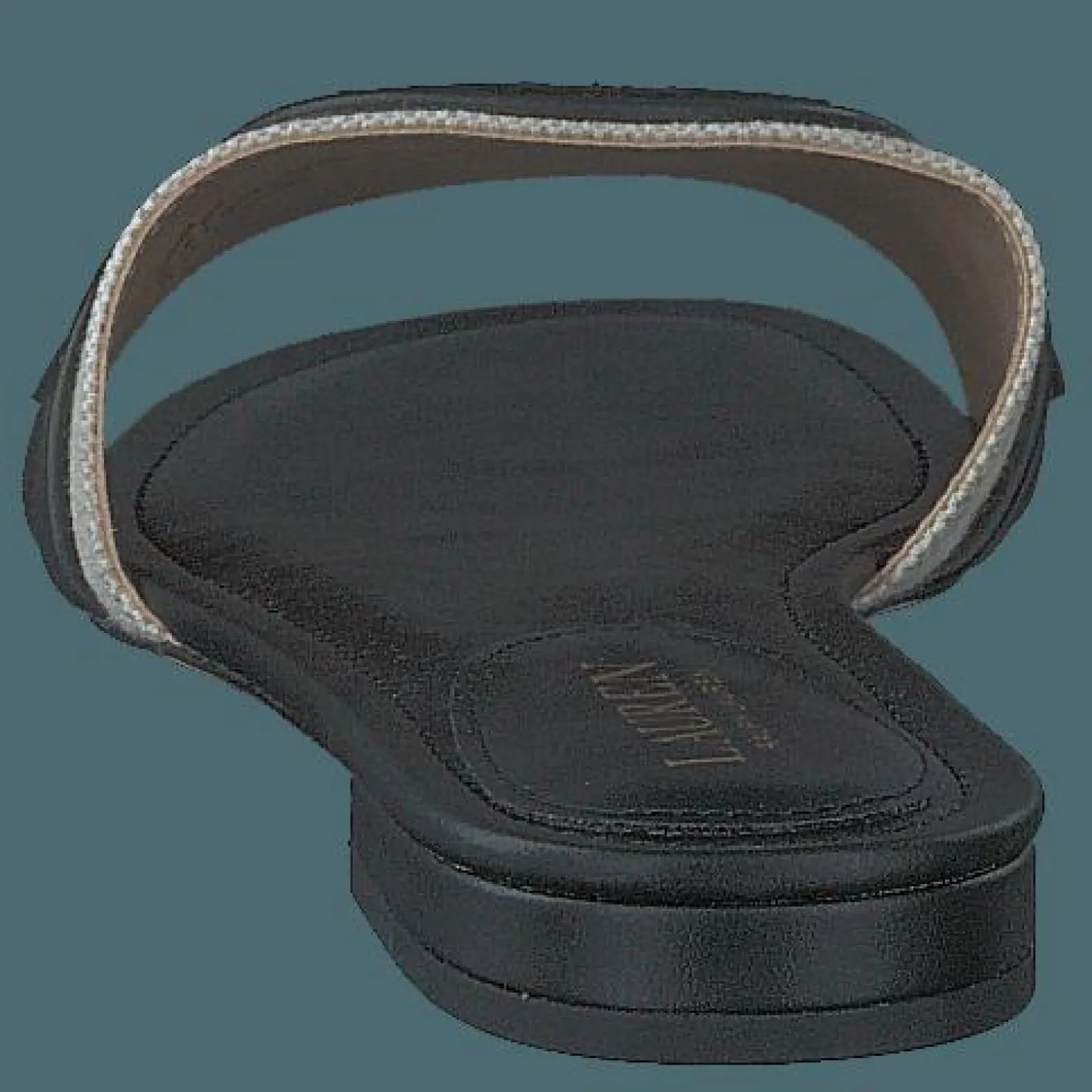 Lauren Ralph Lauren Alegra Canvas-Leather Slide Sandal Natural / Black Svart New