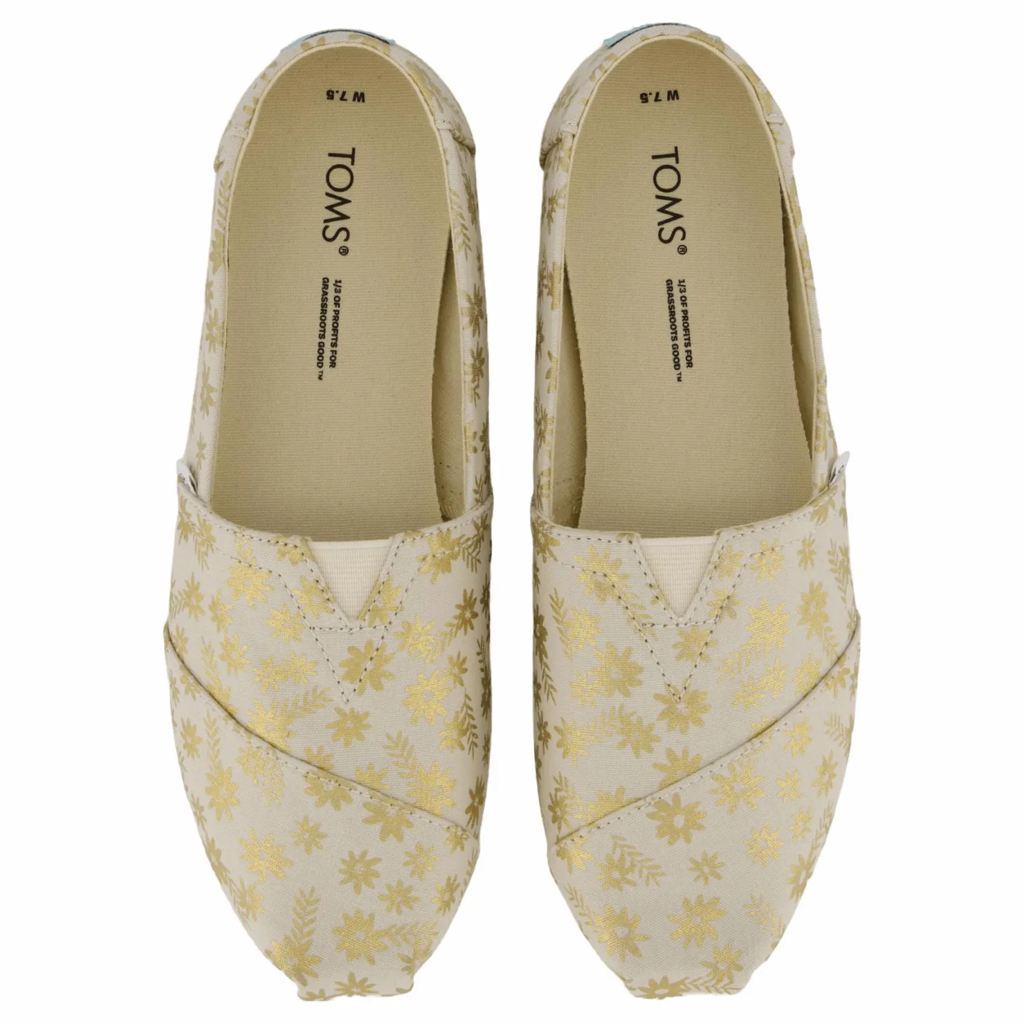 Toms Alp Cloudbound Foil Floral Blo Natural Gold Beige