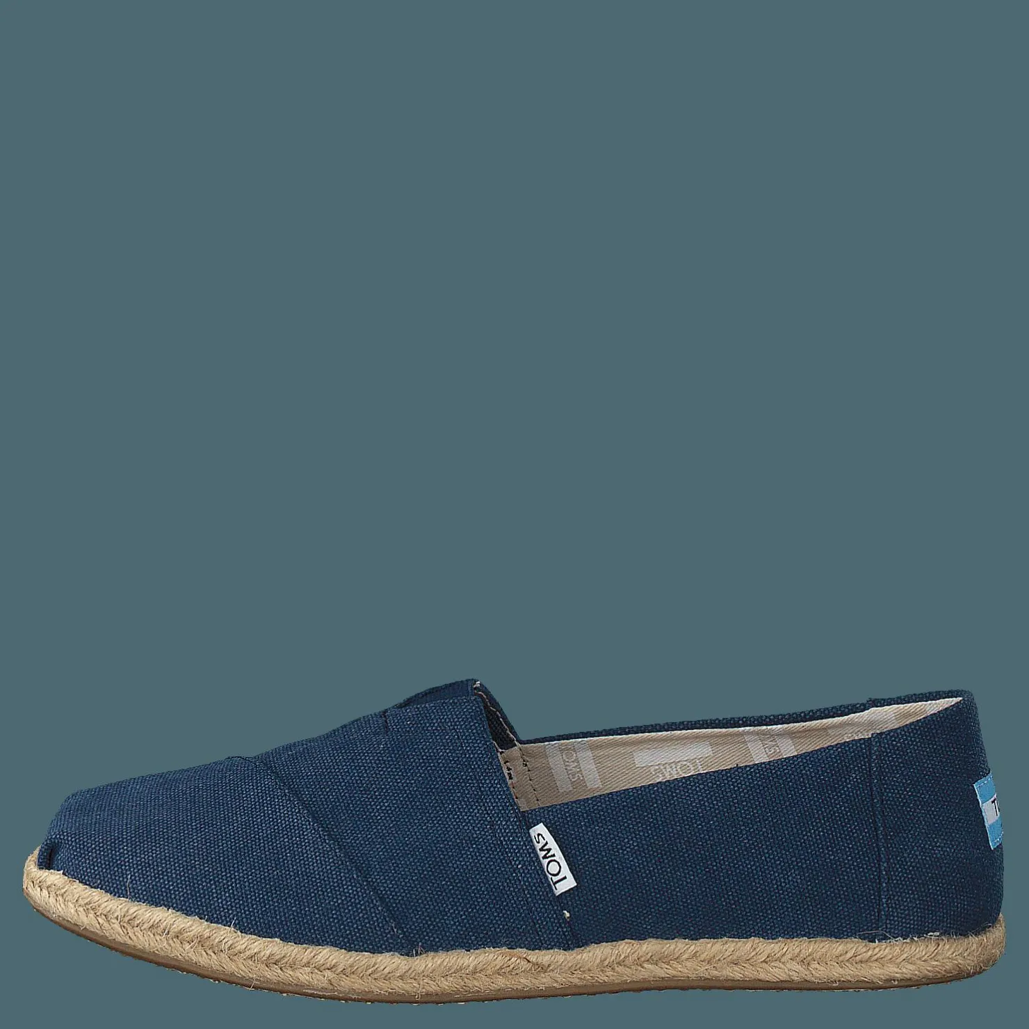 Toms Alpargata Navy Washed Canvas Rope Sole Brun, Turkos och Blå Best