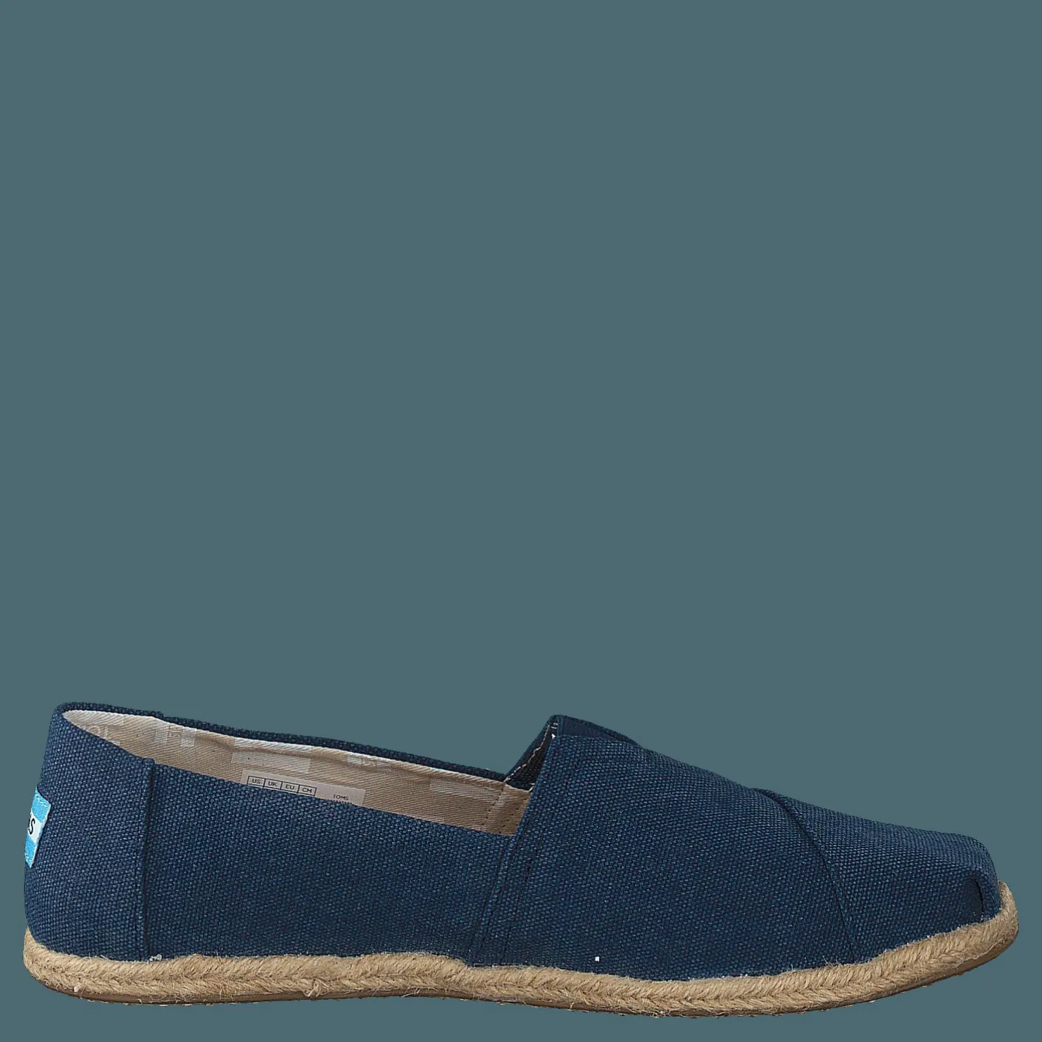 Toms Alpargata Navy Washed Canvas Rope Sole Brun, Turkos och Blå Best