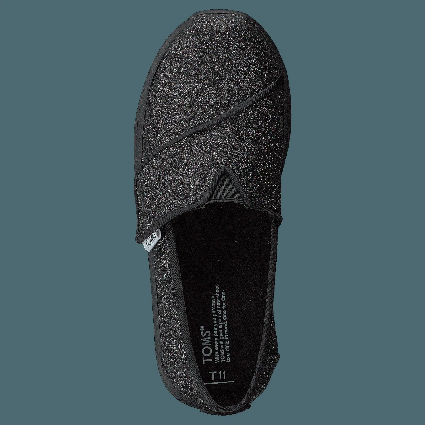 Toms Alpargata Tiny Black Iridescent Glimmer Svart Outlet