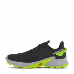 Salomon Alphacross 4 Gtx Ebony/pearl Blue/acid Lime Grå Sale