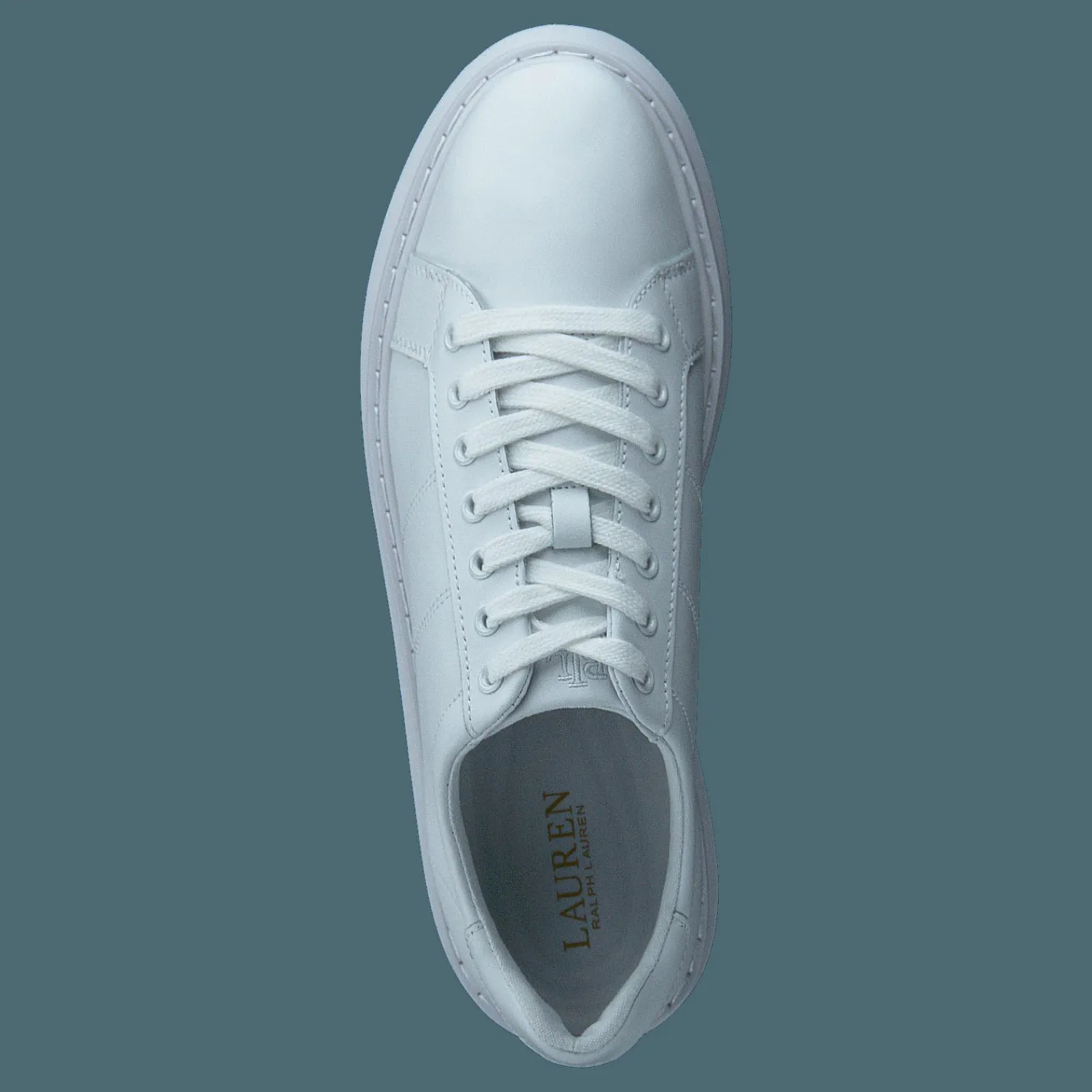 Lauren Ralph Lauren Angeline IV Action Leather Sneaker RL White / RL White Vit Clearance