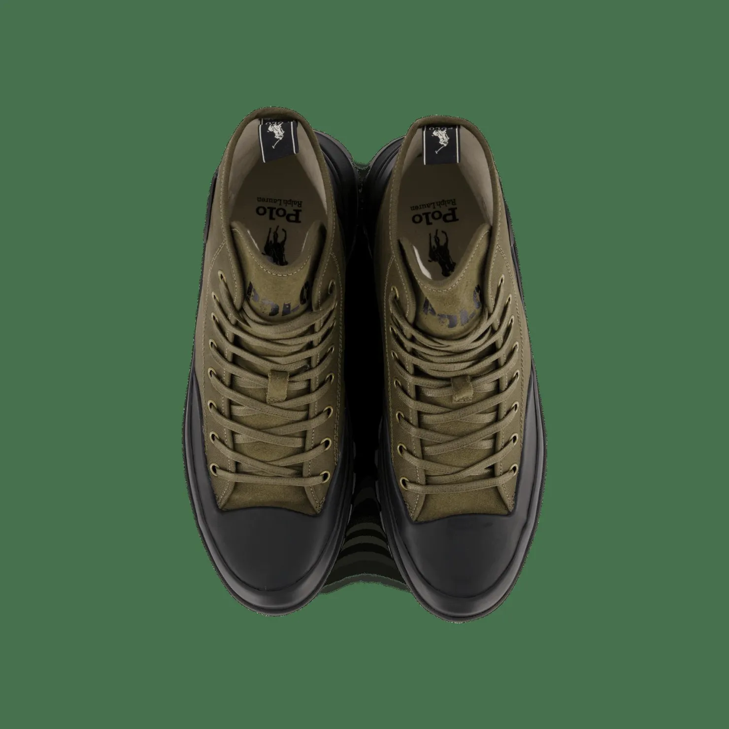 Polo Ralph Lauren Armin Waxed Twill Sneaker Boot Canopy Olv Green Discount