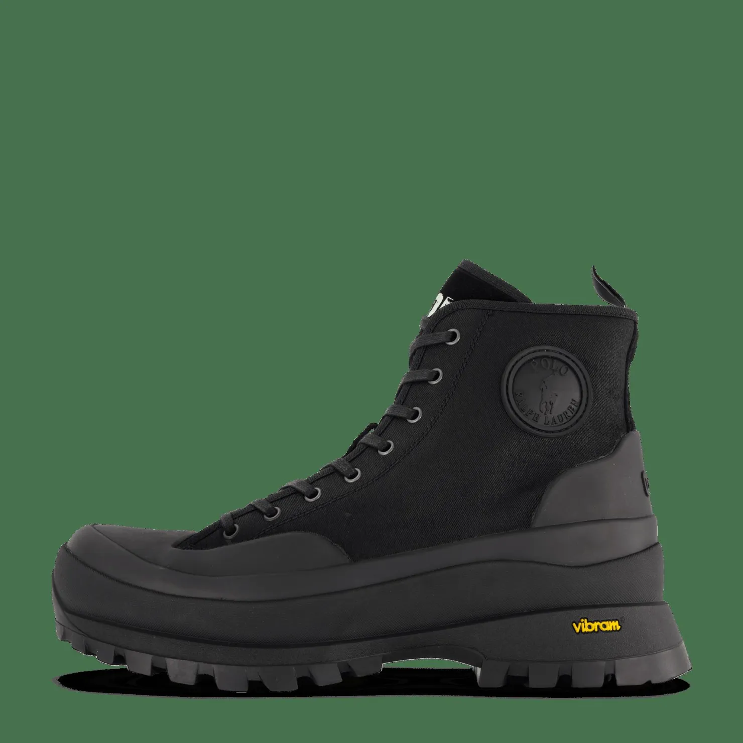 Polo Ralph Lauren Armin Waxed Twill Trainer Boot Black Svart Online
