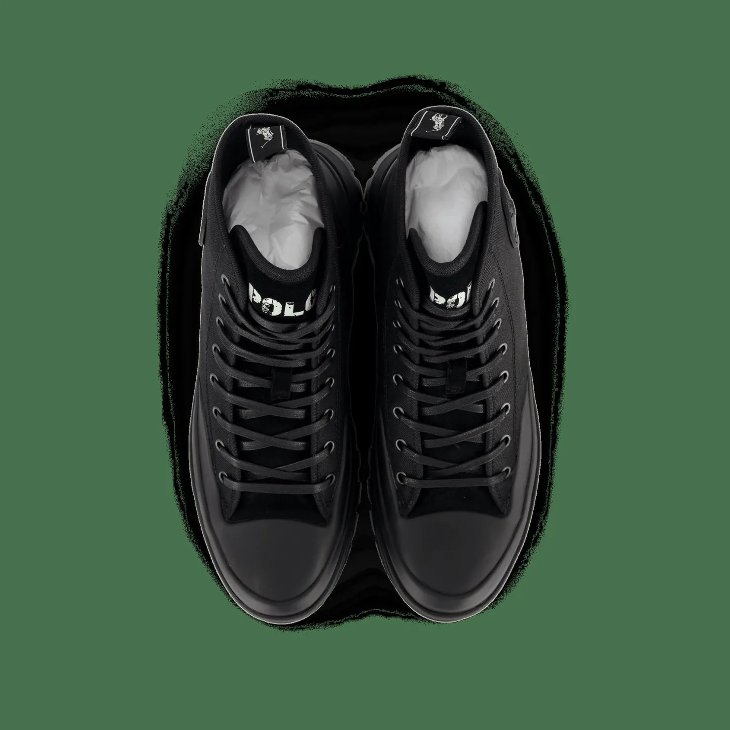 Polo Ralph Lauren Armin Waxed Twill Trainer Boot Black Svart Online