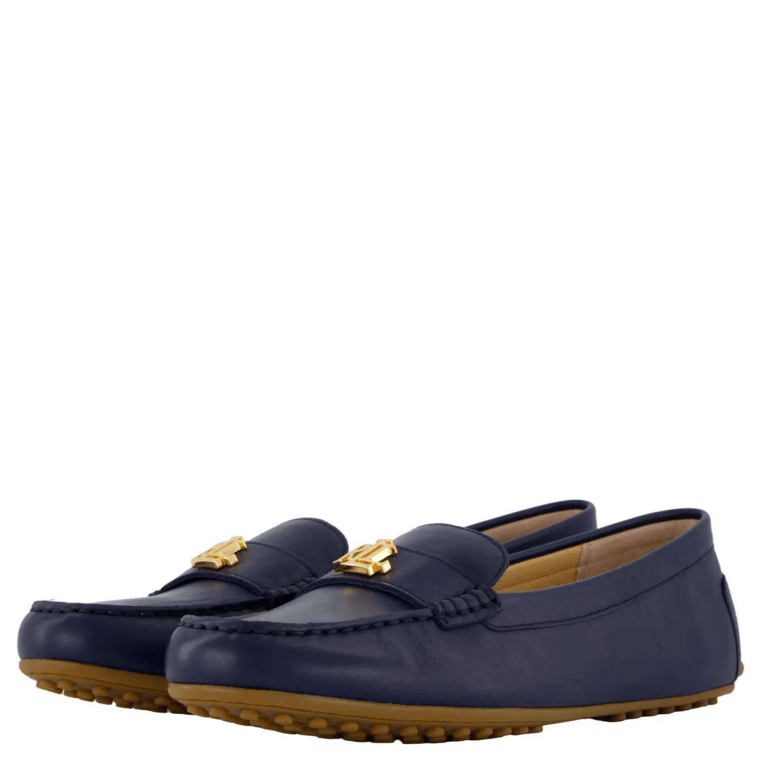 Lauren Ralph Lauren Barnsbury Nappa Leather Driver Refined Navy Blå Outlet