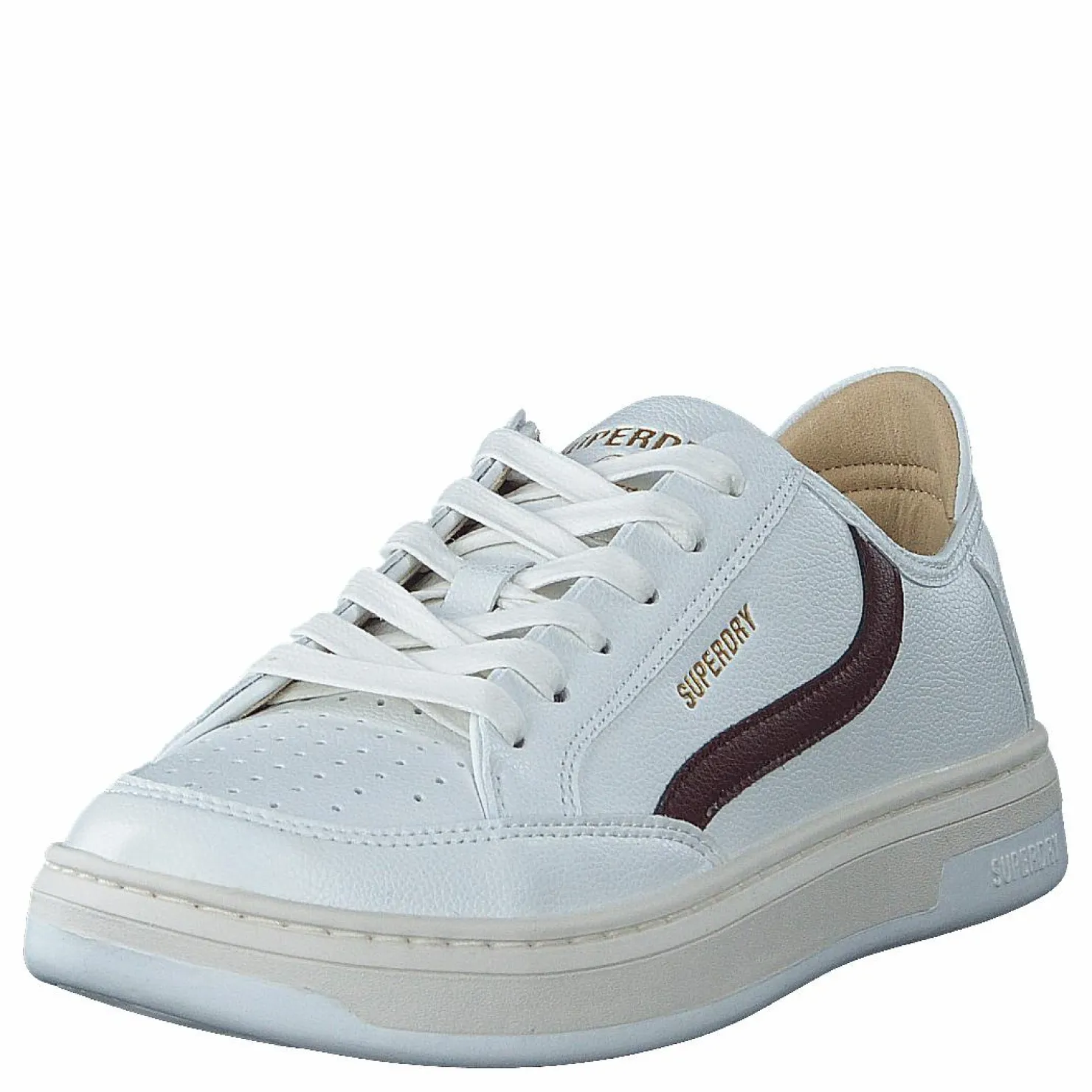 Superdry Basket Lux Low Trainer Optic/oxblood Blå Clearance