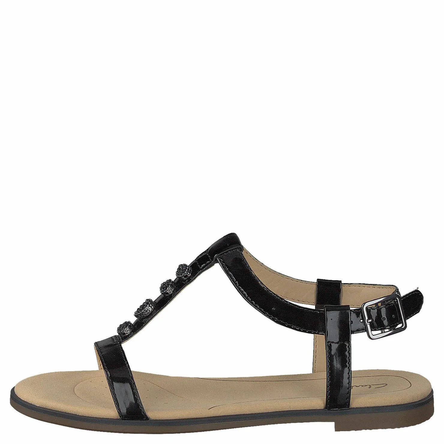 Clarks Bay Blossom Black Pat Beige New