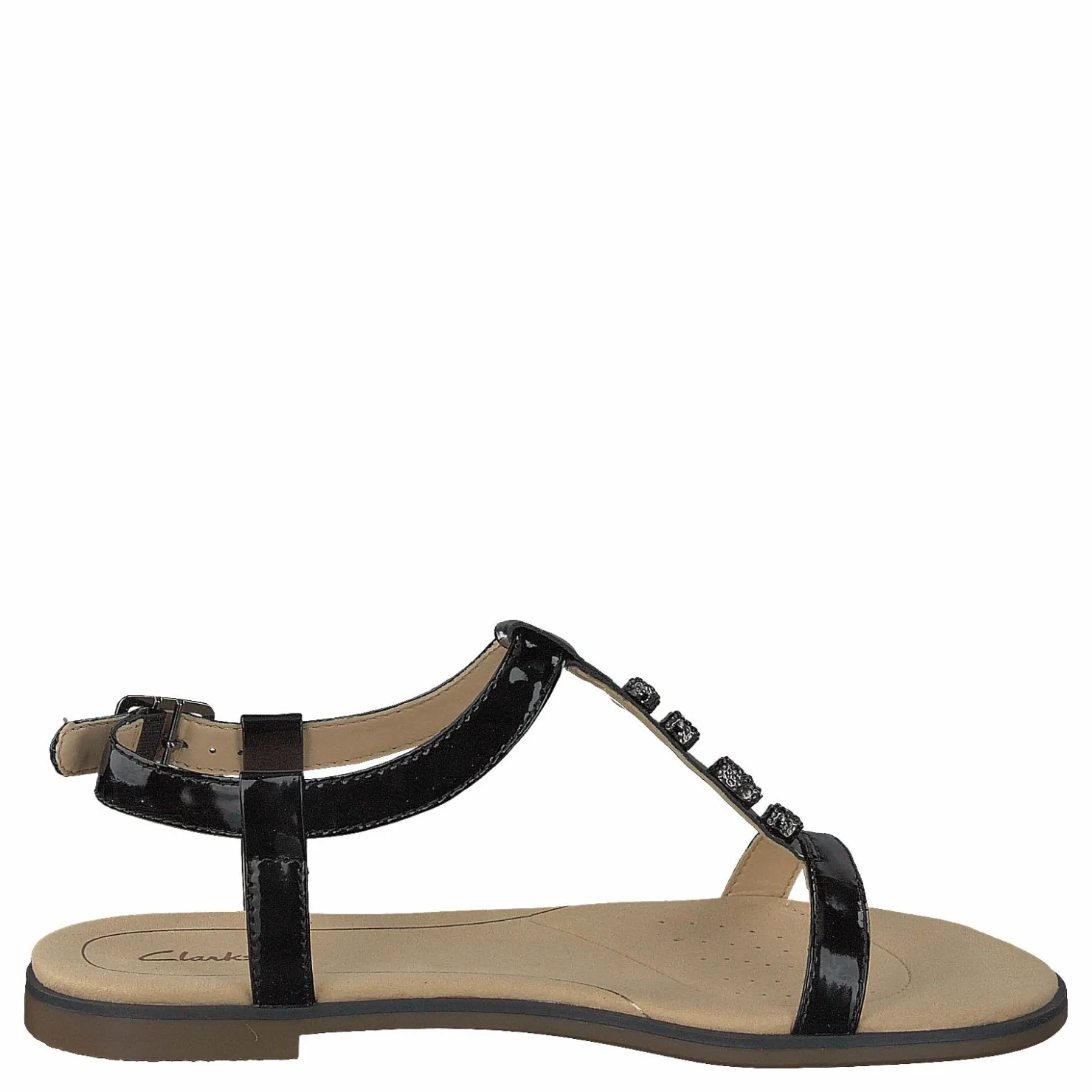 Clarks Bay Blossom Black Pat Beige New