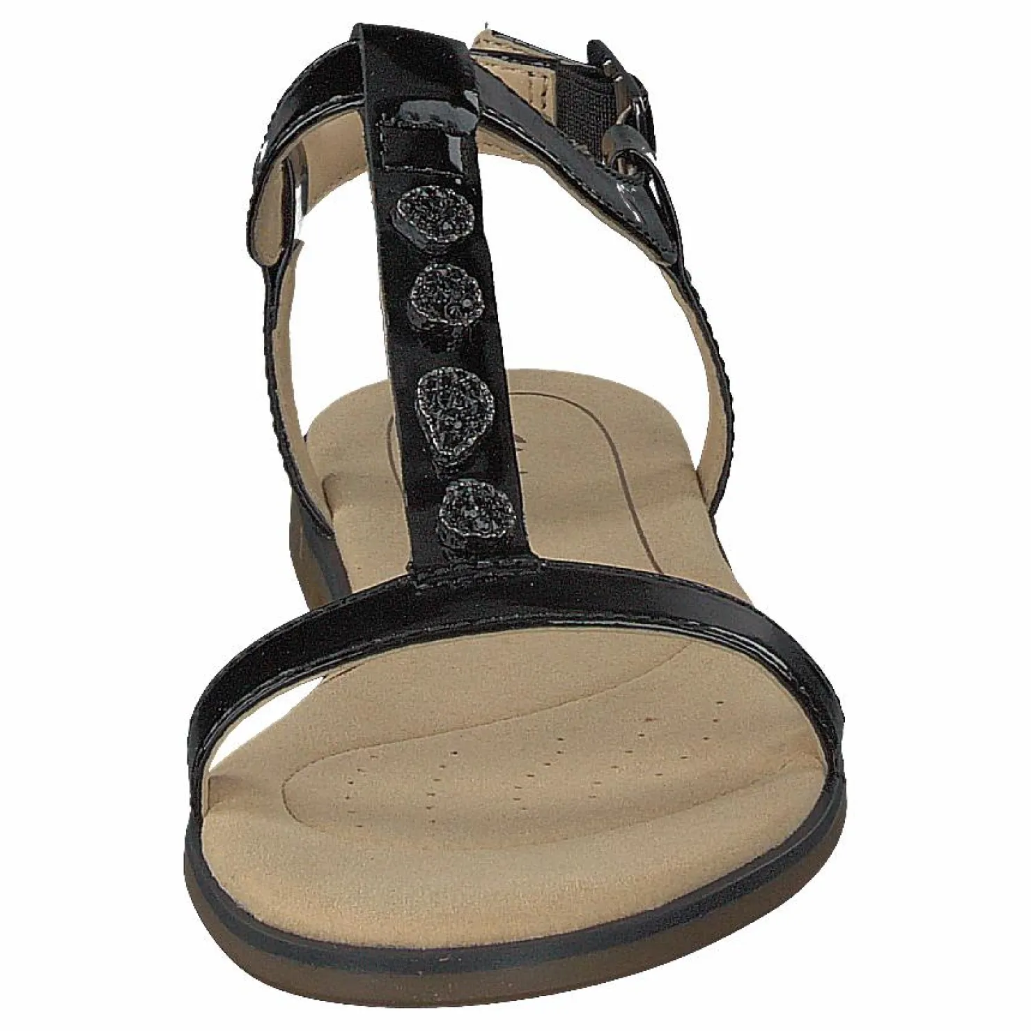 Clarks Bay Blossom Black Pat Beige New
