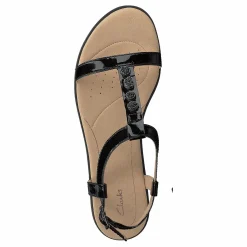 Clarks Bay Blossom Black Pat Beige New
