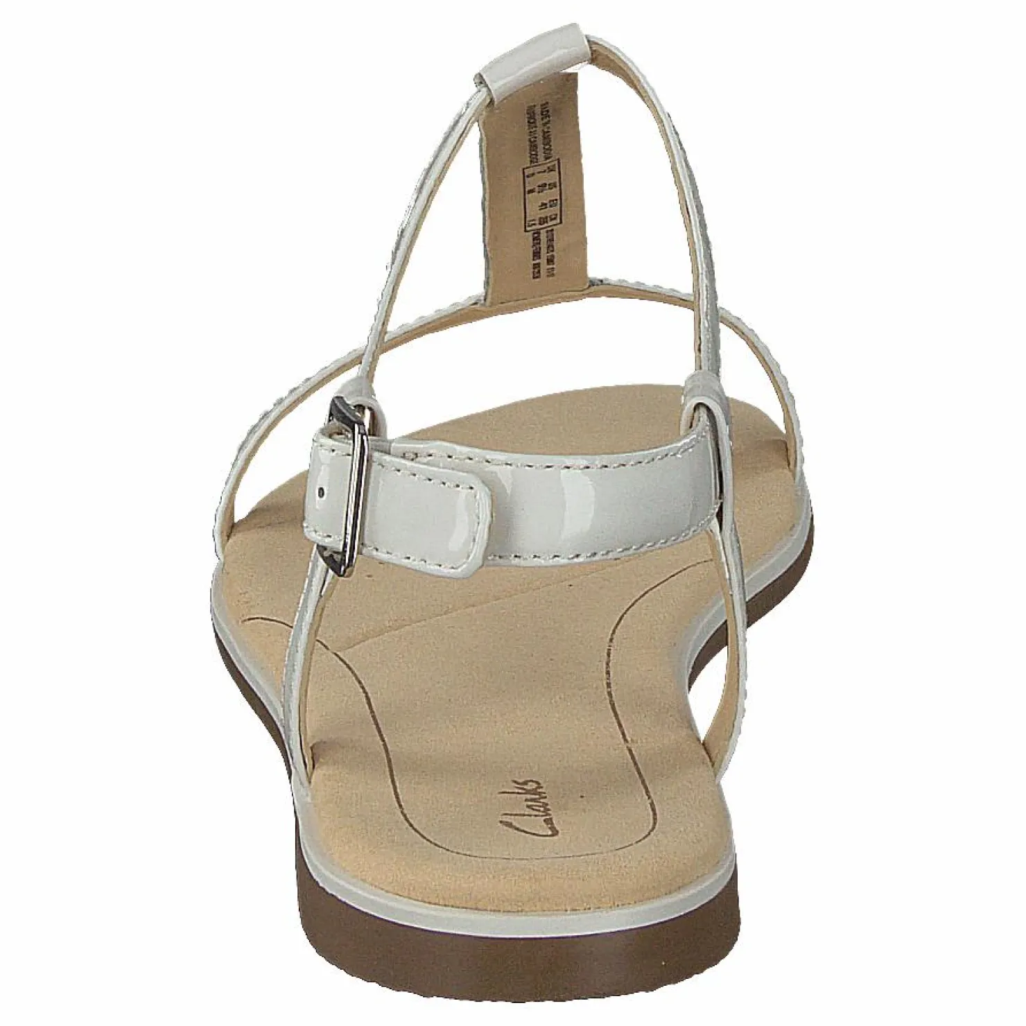 Clarks Bay Blossom White Patent Beige New