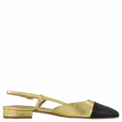 Steve Madden Belinda Ballerina Gold/black Gul Sale