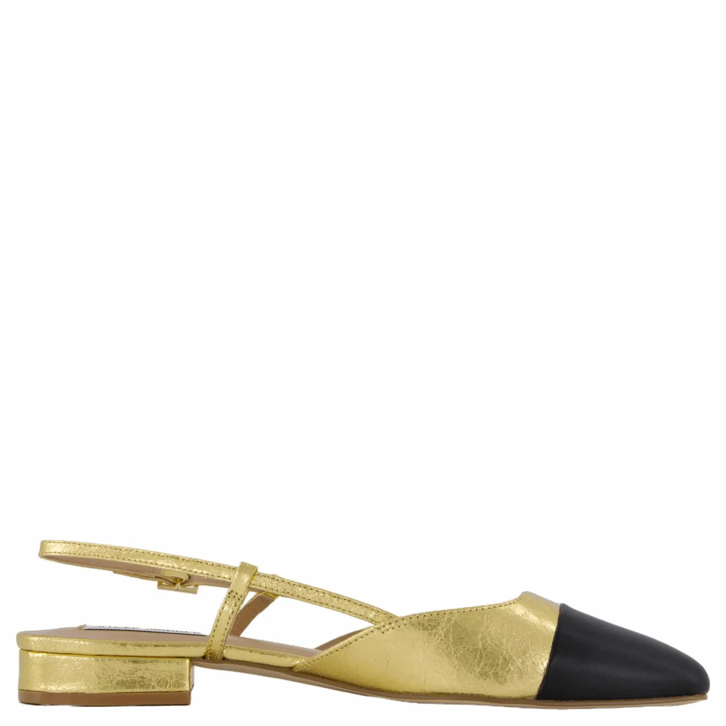 Steve Madden Belinda Ballerina Gold/black Gul Sale
