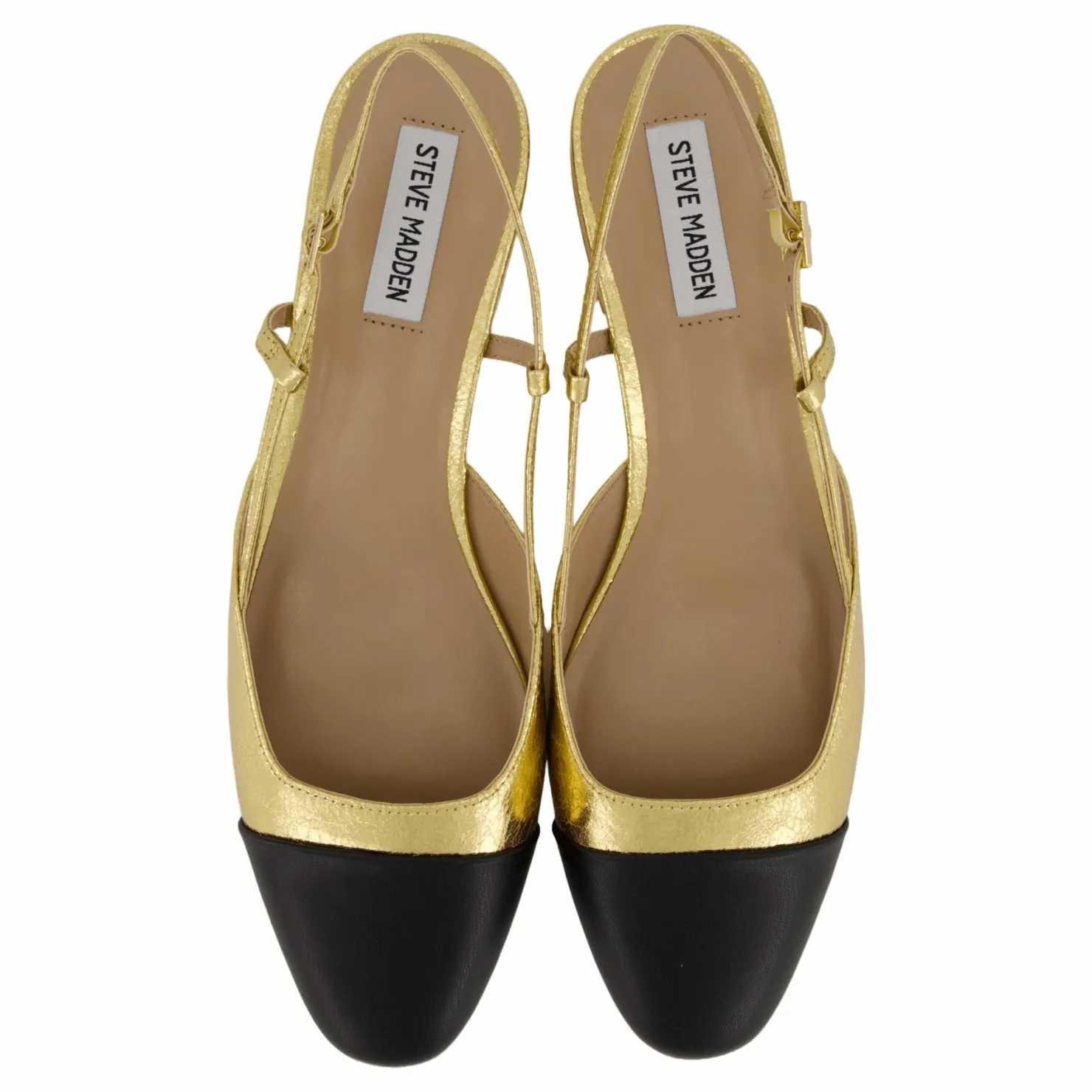 Steve Madden Belinda Ballerina Gold/black Gul Sale