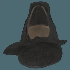 Bianco Berna Suede Bow Shoe 101 - Black 1 Svart Online