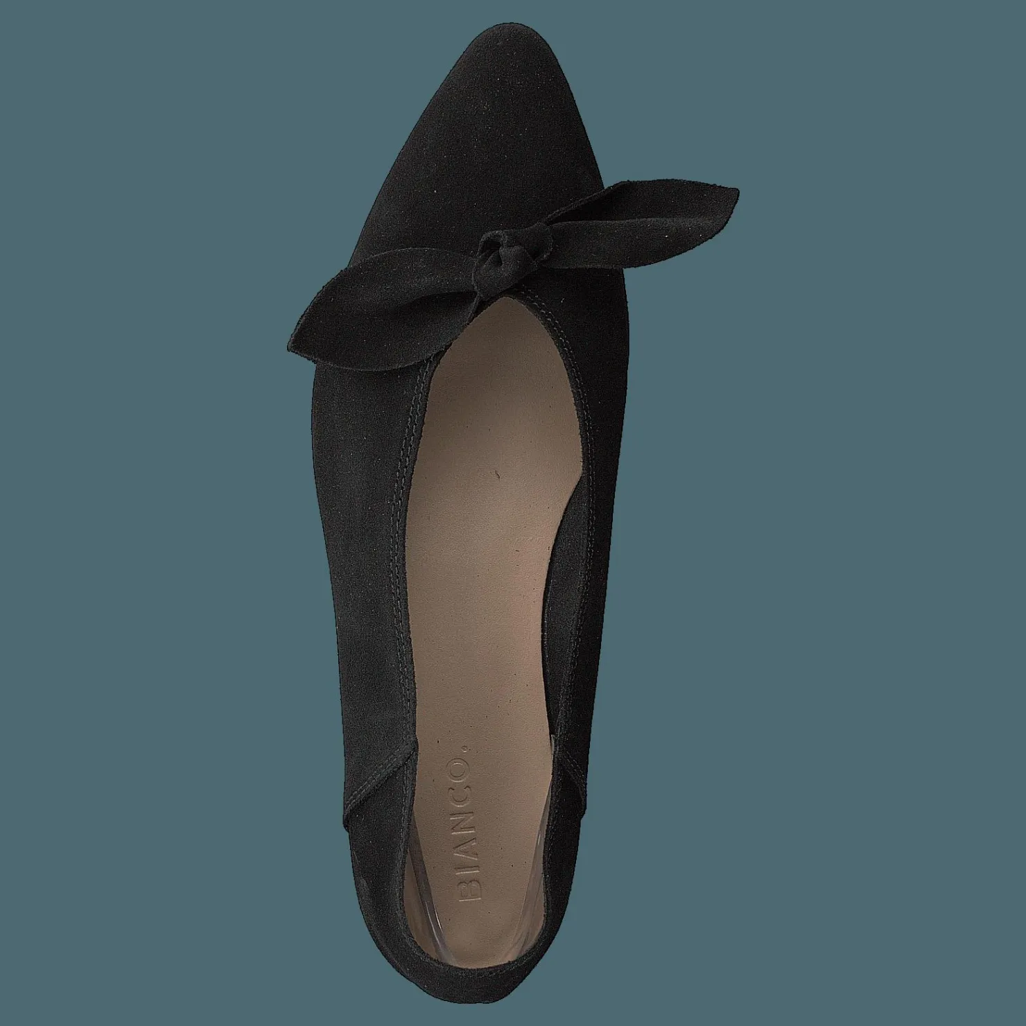 Bianco Berna Suede Bow Shoe 101 - Black 1 Svart Online