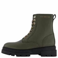 Tommy Hilfiger Bicolor Leather Lace-up Army Green Grön Best