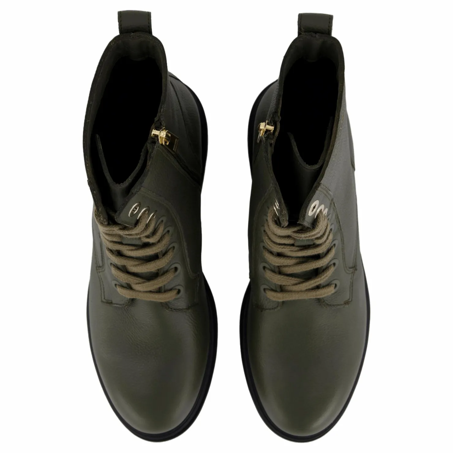Tommy Hilfiger Bicolor Leather Lace-up Army Green Grön Best