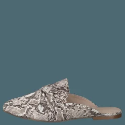 Bianco Birke Assymetric Bow Mule 610 - Snake Grå, Beige och Brun