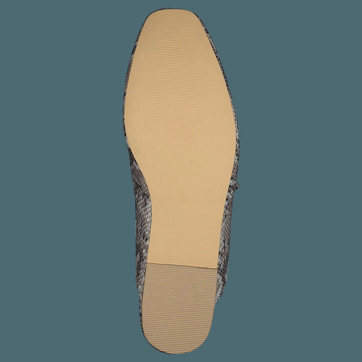 Bianco Birke Assymetric Bow Mule 610 - Snake Grå, Beige och Brun