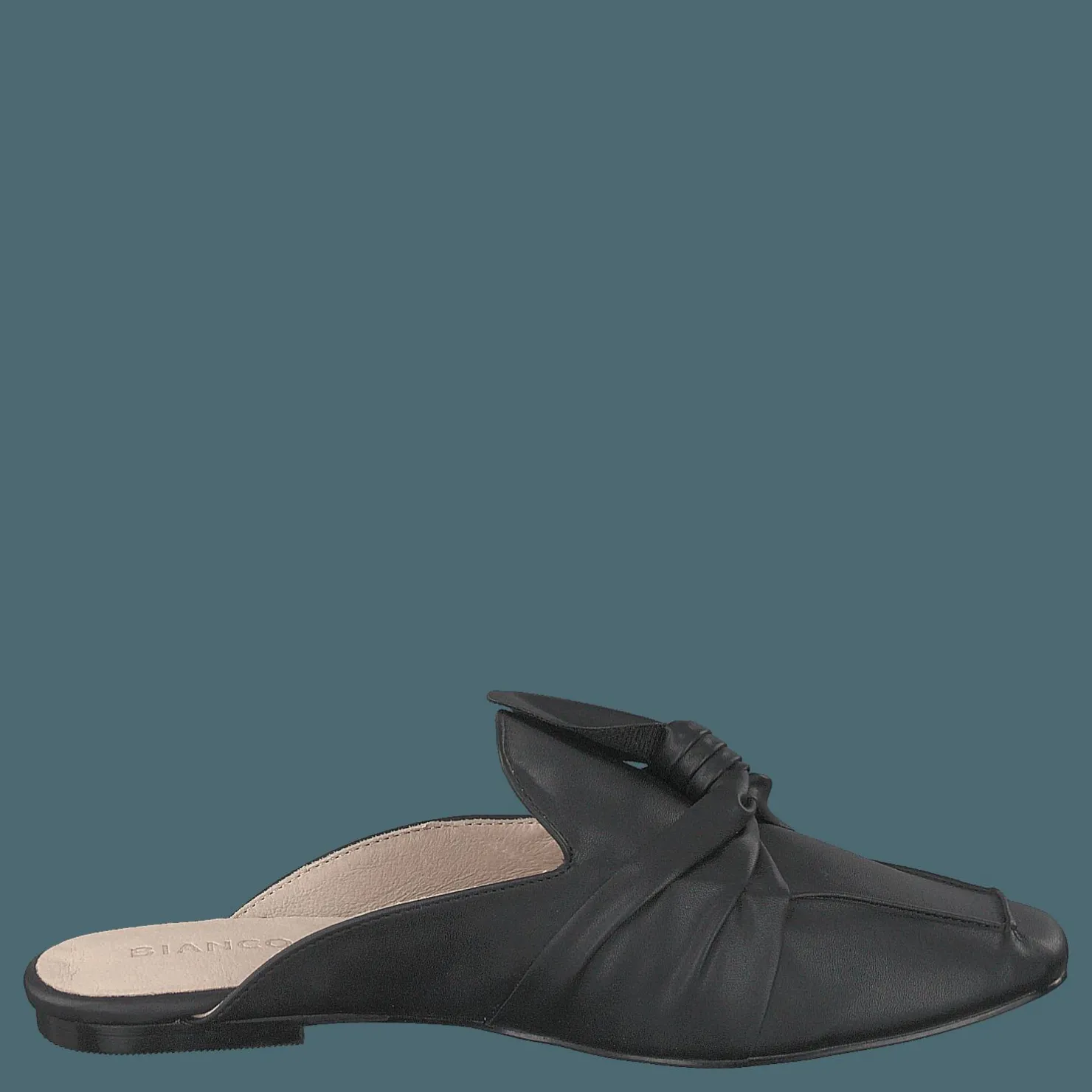 Bianco Birke Assymetric Bow Mule 100 - Black Svart Outlet