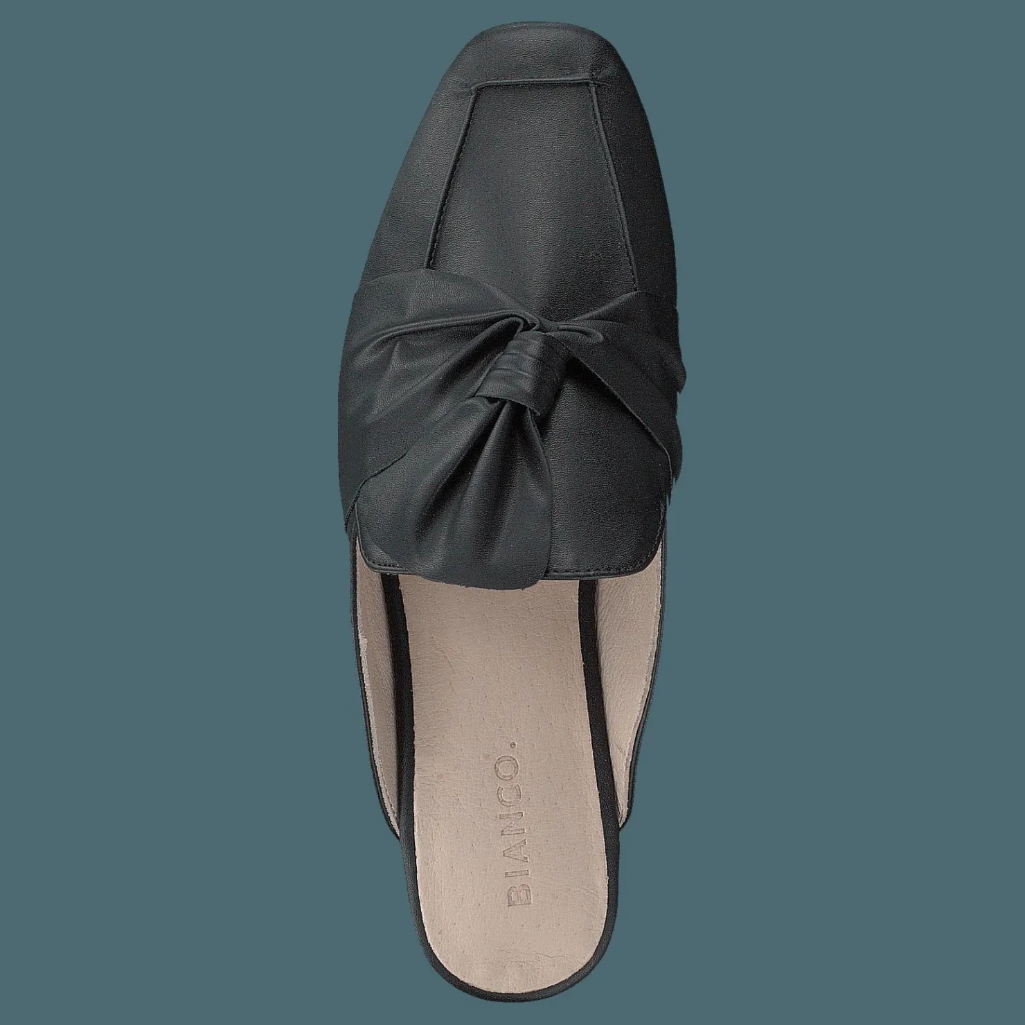 Bianco Birke Assymetric Bow Mule 100 - Black Svart Outlet