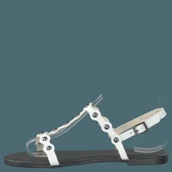 Bianco Bitt Leather Studs Sandal 800 - White Grå Clearance