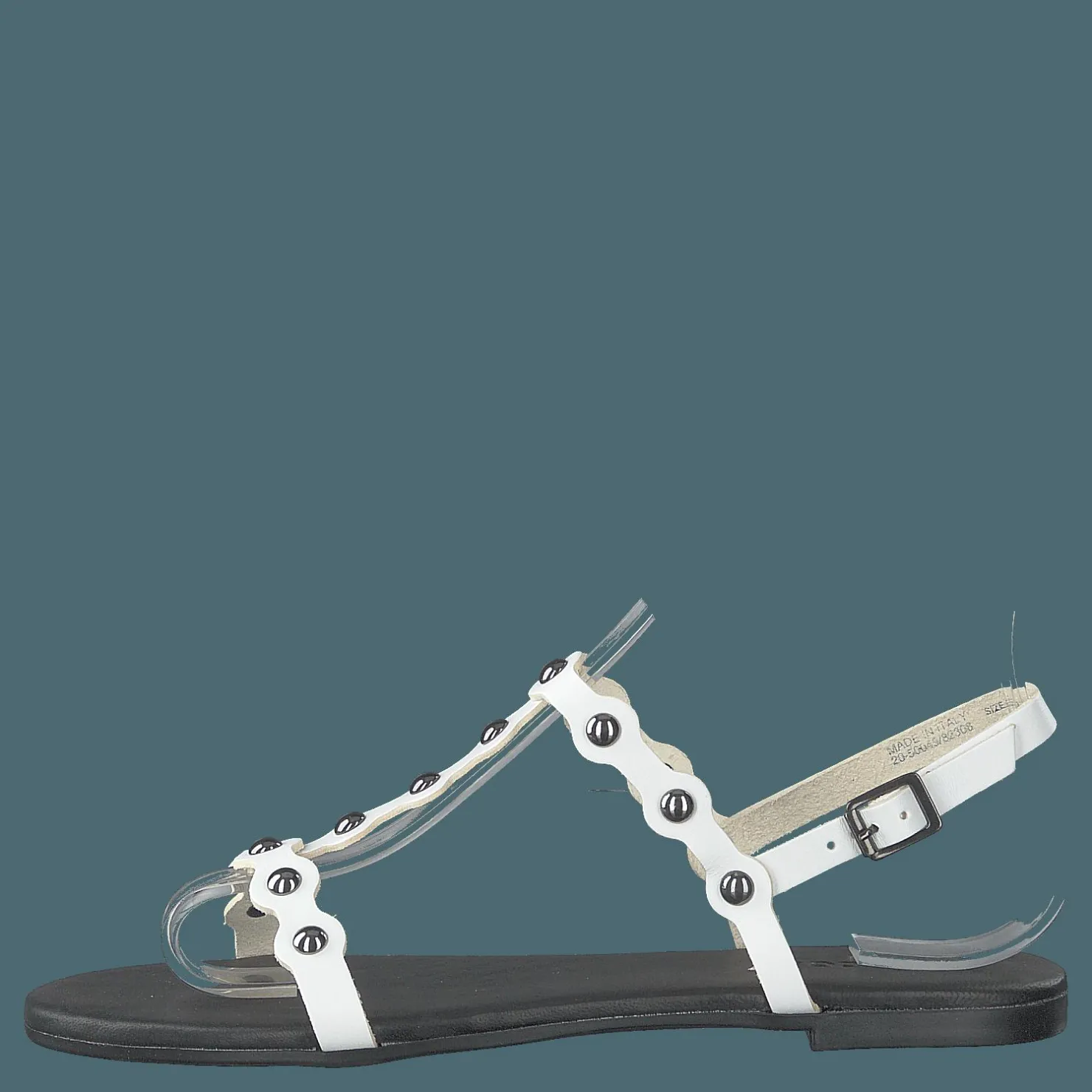 Bianco Bitt Leather Studs Sandal 800 - White Grå Clearance