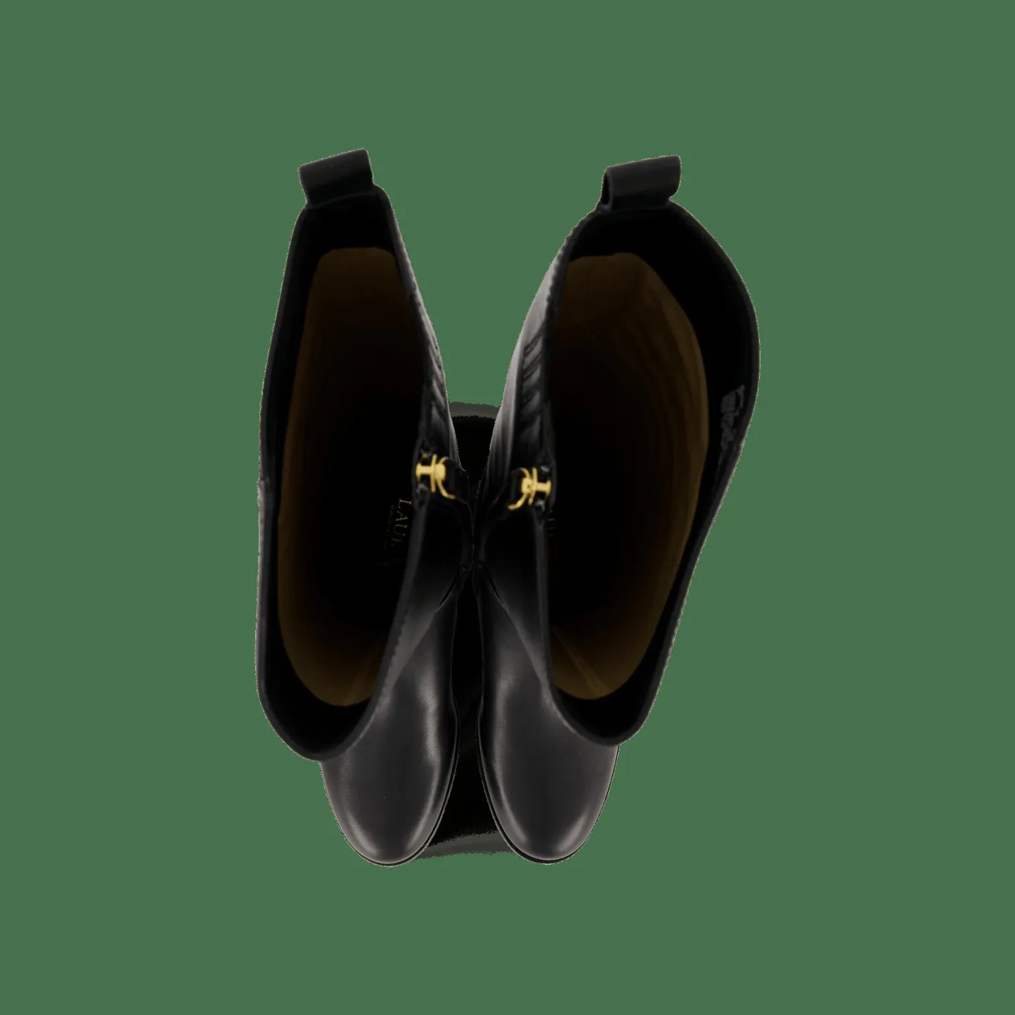 Lauren Ralph Lauren Blayke Burnished Leather Tall Boot Black Svart Online