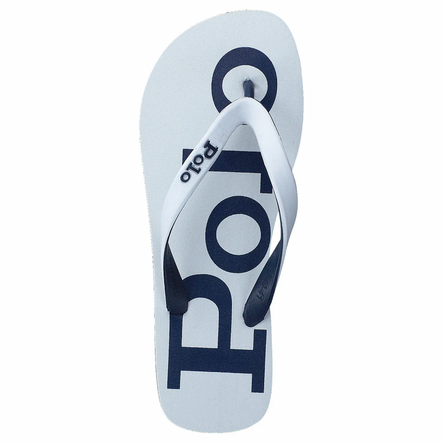 Polo Ralph Lauren Bolt Logo Flip-Flop White / Newport Navy Vit Discount