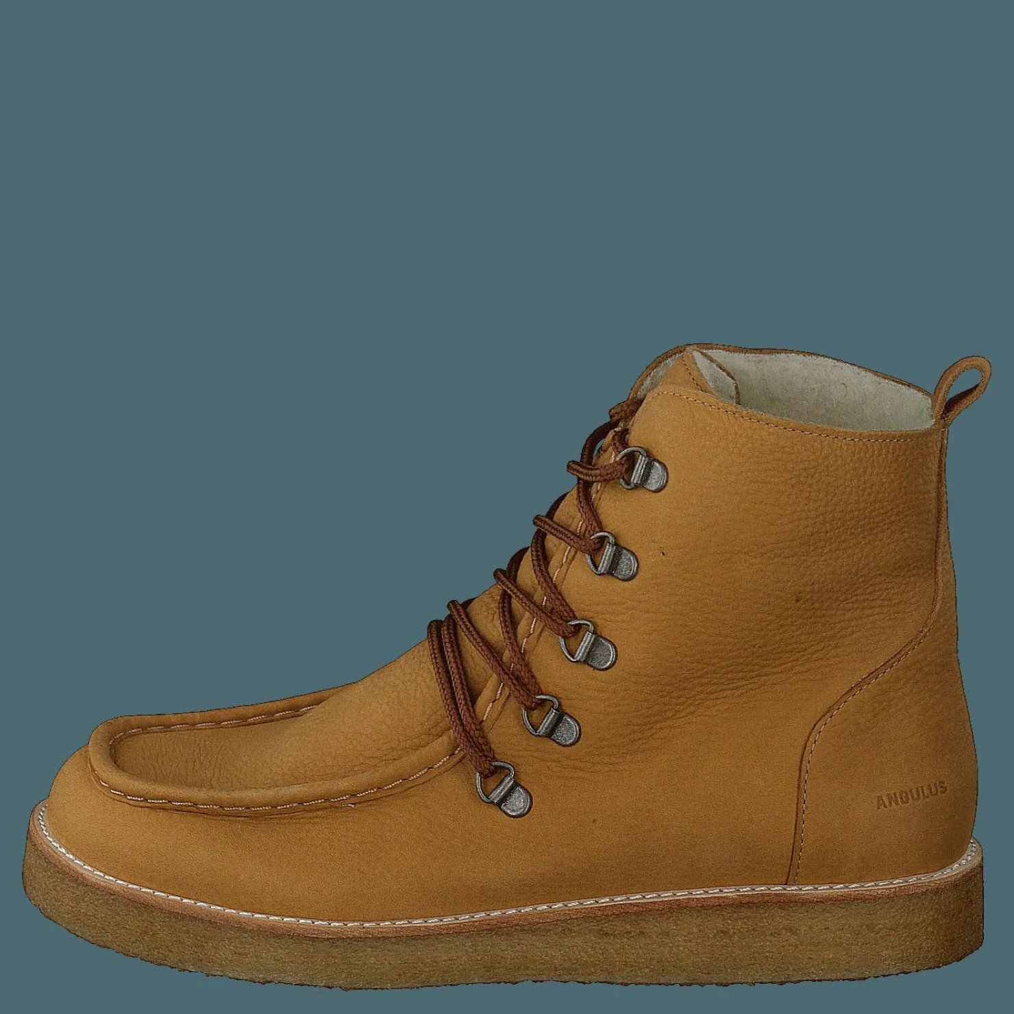 Angulus Boot With Wool Lining And Wide 2580 Camel Brun