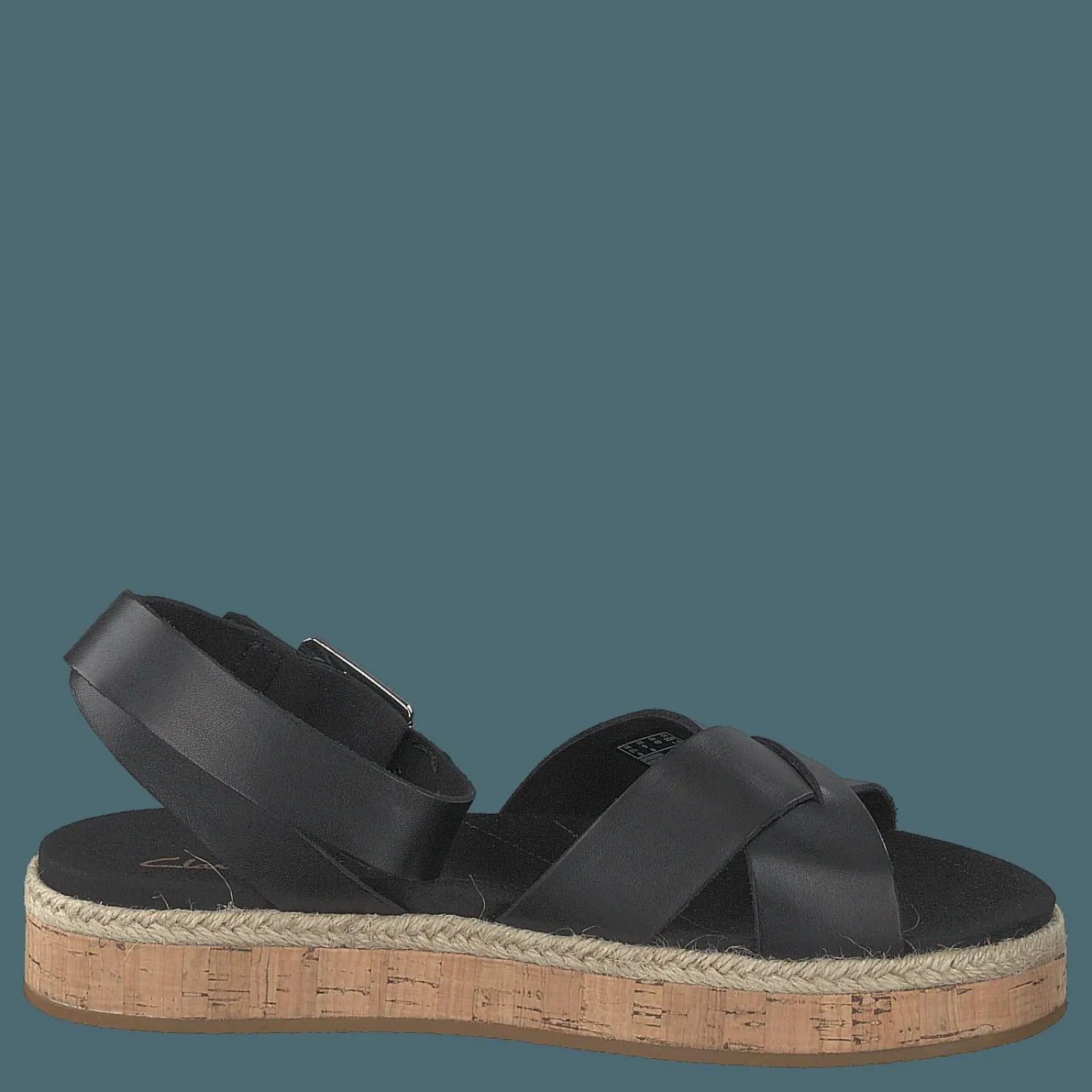 Clarks Botanic Poppy Black Leather Svart Outlet