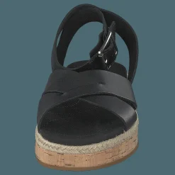 Clarks Botanic Poppy Black Leather Svart Outlet