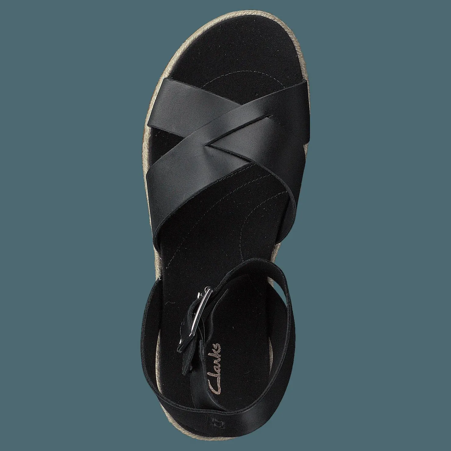 Clarks Botanic Poppy Black Leather Svart Outlet