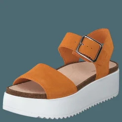 Clarks Botanic Strap Amber Suede Orange Hot