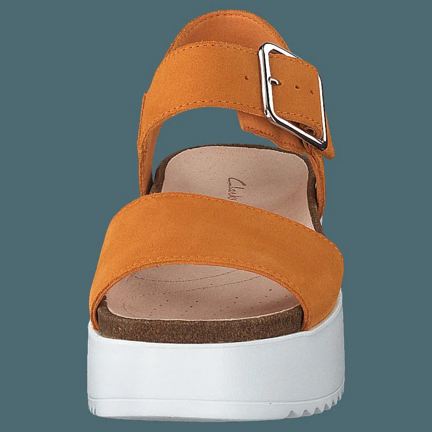 Clarks Botanic Strap Amber Suede Orange Hot