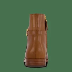 Lauren Ralph Lauren Briela Burnished Leather Bootie Deep Saddle Tan Brun Discount
