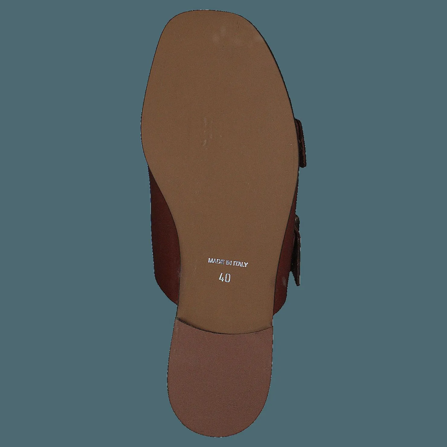 A Pair Buckles Square Flat Cognac Brun Hot