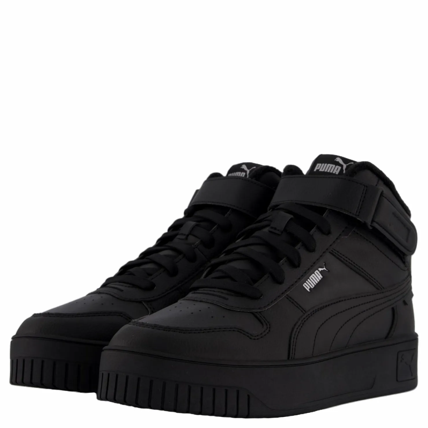Puma Carina Street Mid Wtr Black- Black- Sil Svart New