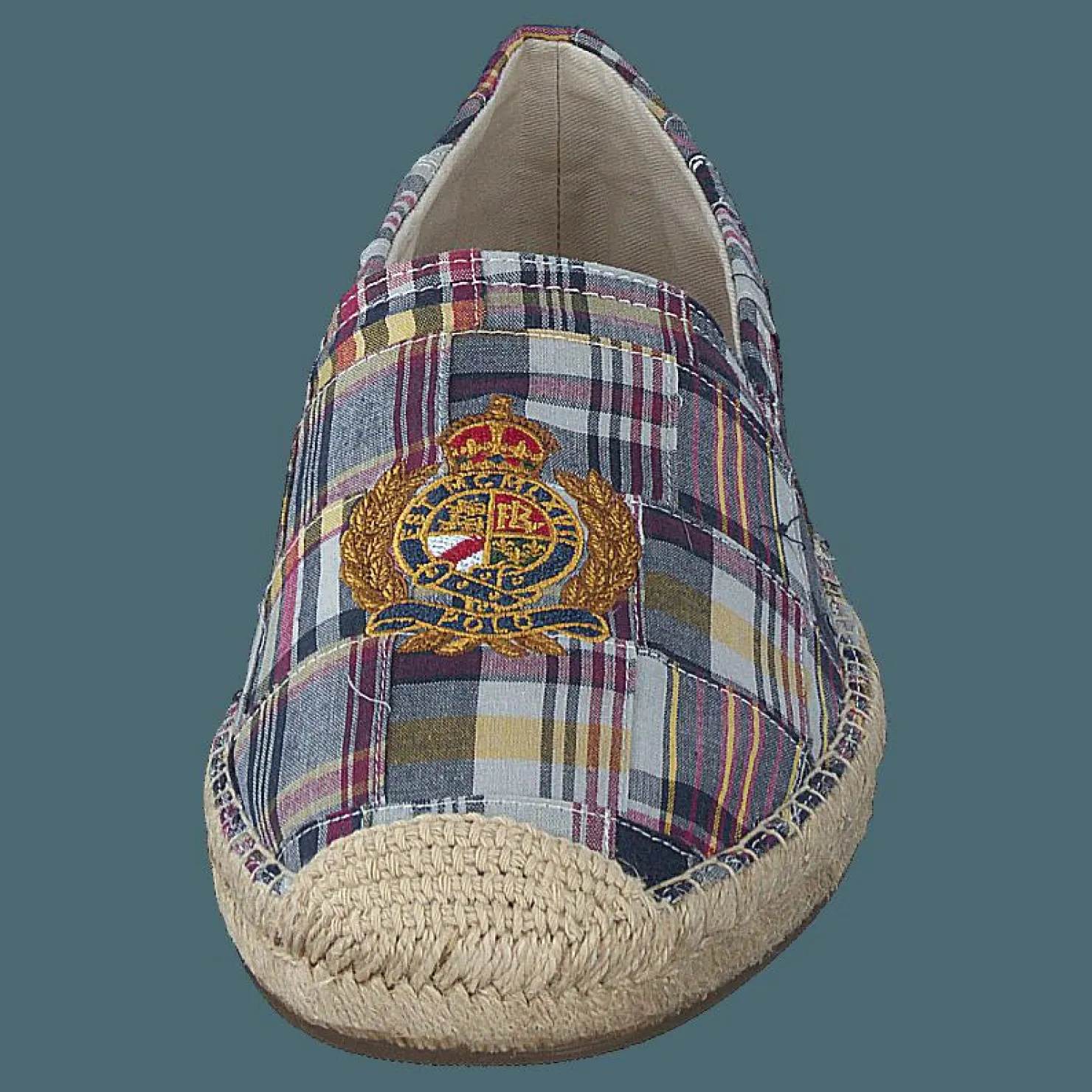 Polo Ralph Lauren Cevio Crest Madras Espadrille Blue Multi Flerfärgad Discount