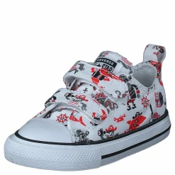 Converse Chuck Taylor All Star 2v Pirat 102-white/university Red/black Vit och Flerfärgad