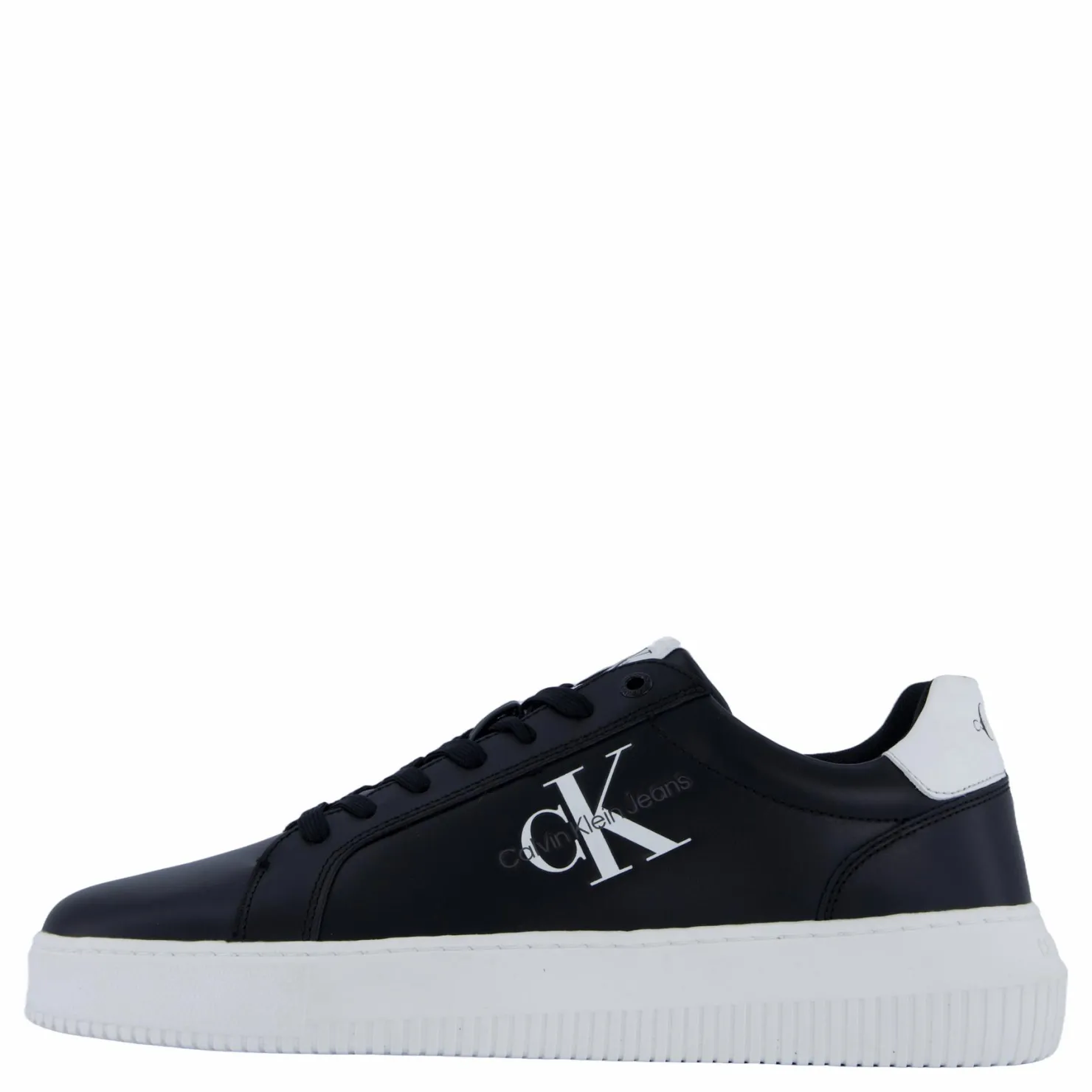Calvin Klein Chunky Cupsole Mono Lth Black/bright White Svart New