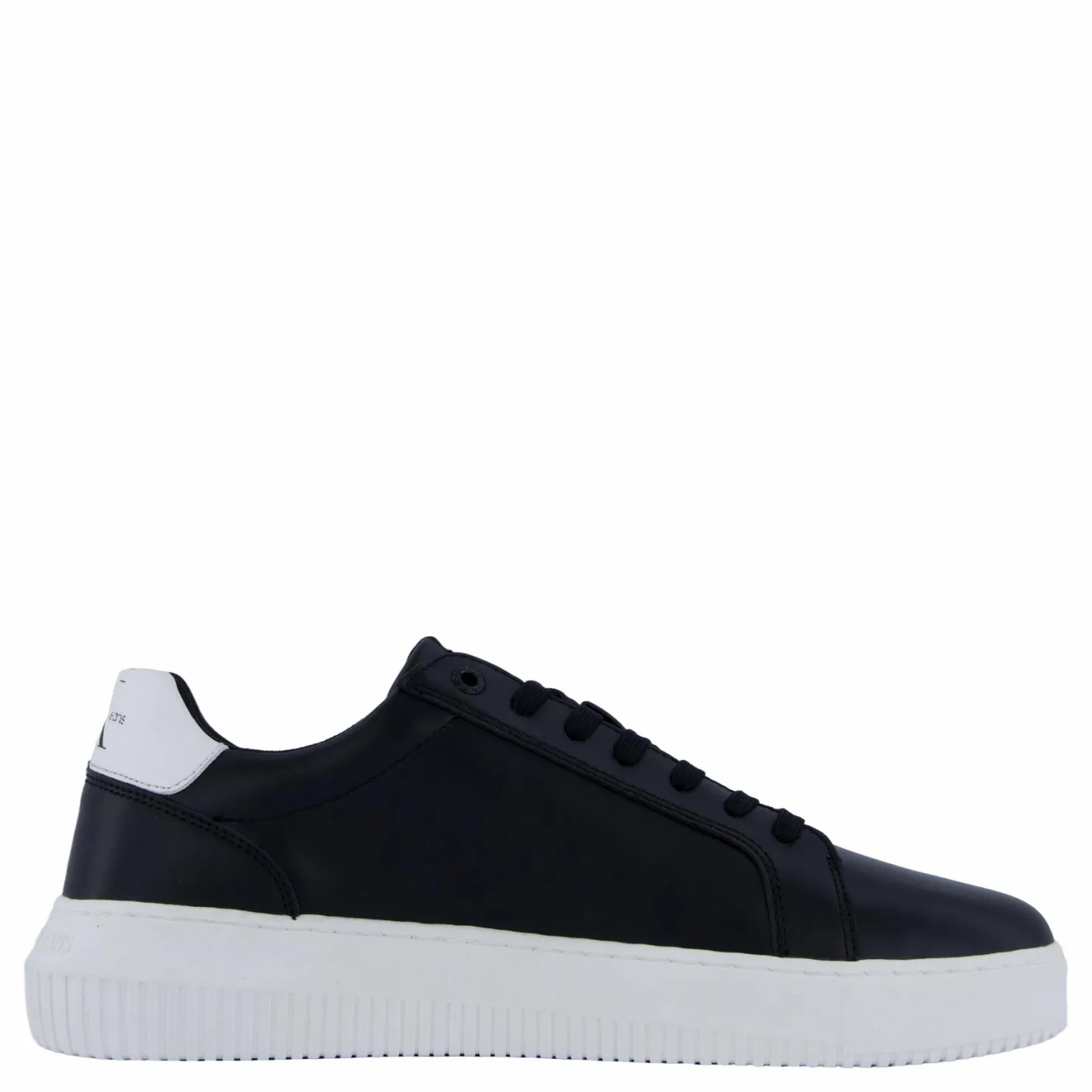 Calvin Klein Chunky Cupsole Mono Lth Black/bright White Svart New