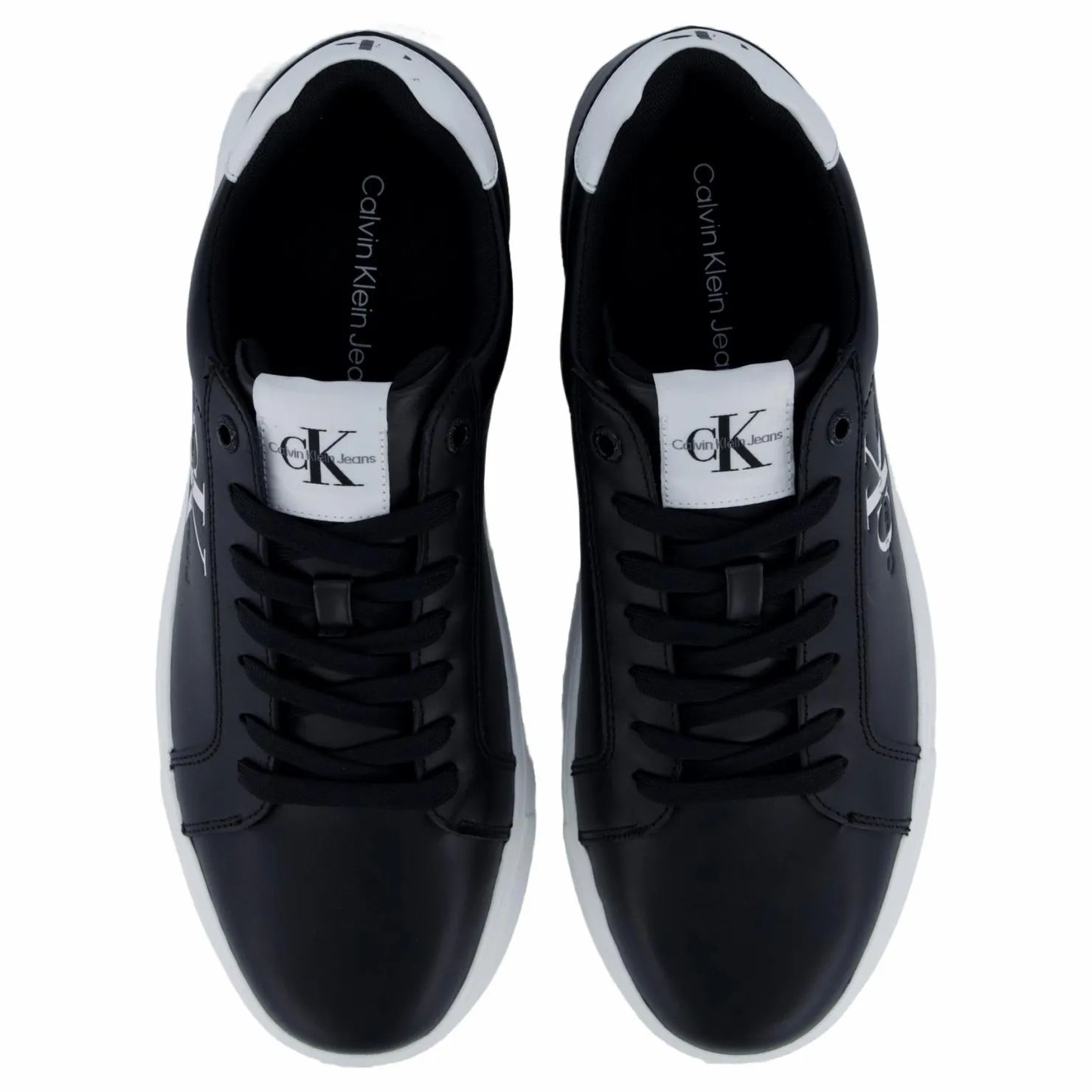 Calvin Klein Chunky Cupsole Mono Lth Black/bright White Svart New