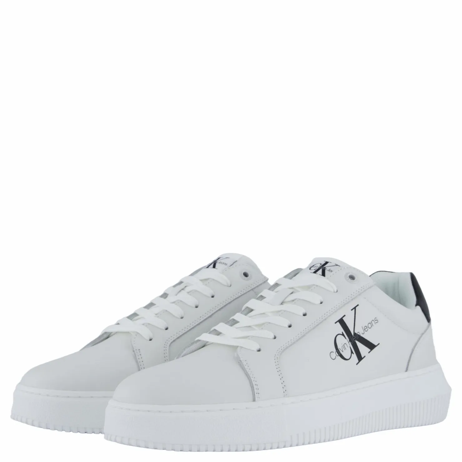 Calvin Klein Chunky Cupsole Mono Lth Bright White/black Vit Hot