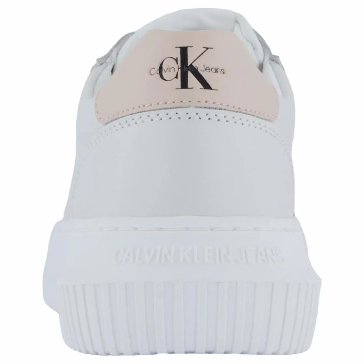 Calvin Klein Chunky Cupsole Mono Lth Wn Bright White/whisper Pink Vit