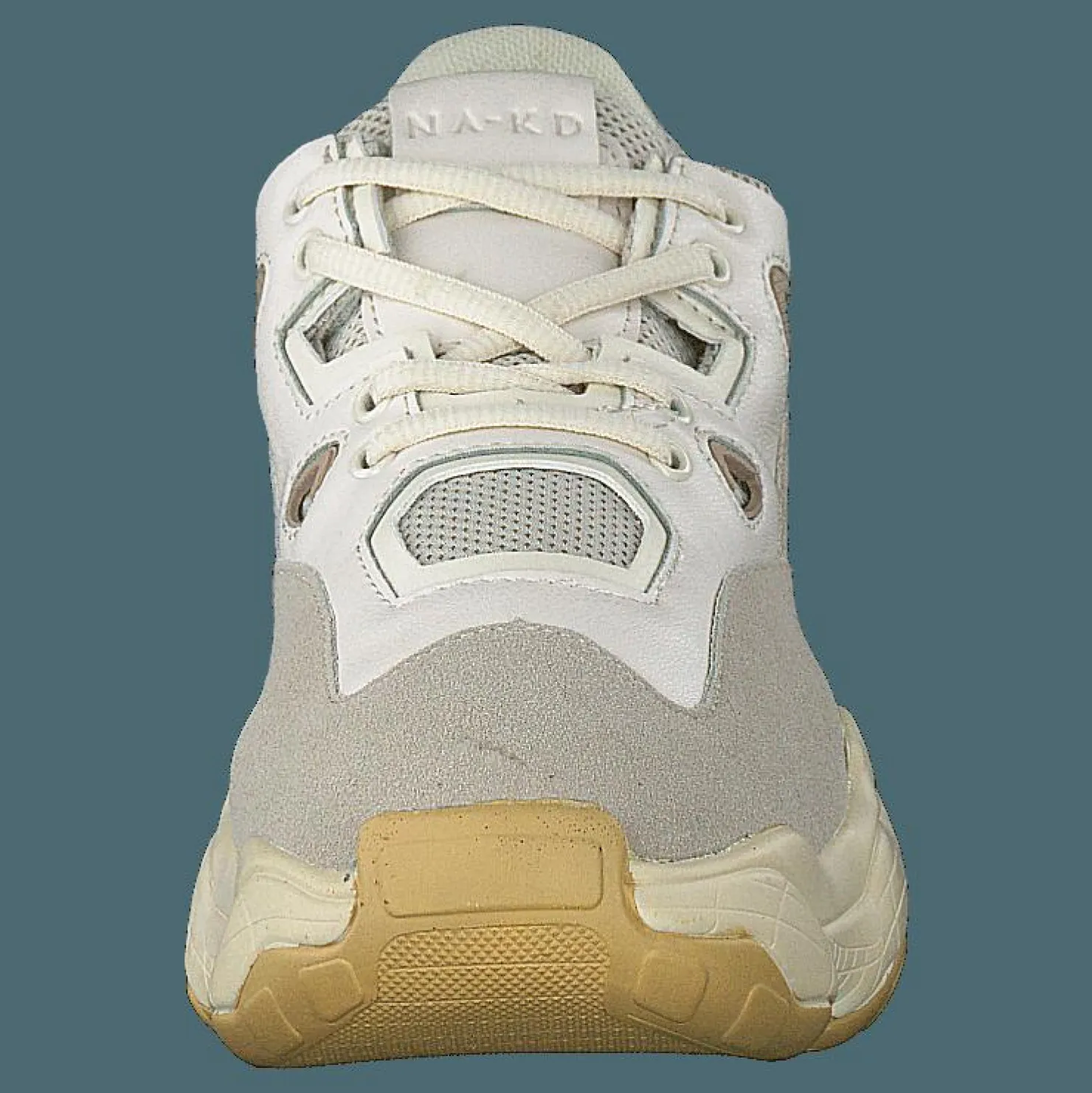 NA-KD Chunky Graphic Sole Trainers Nude Beige